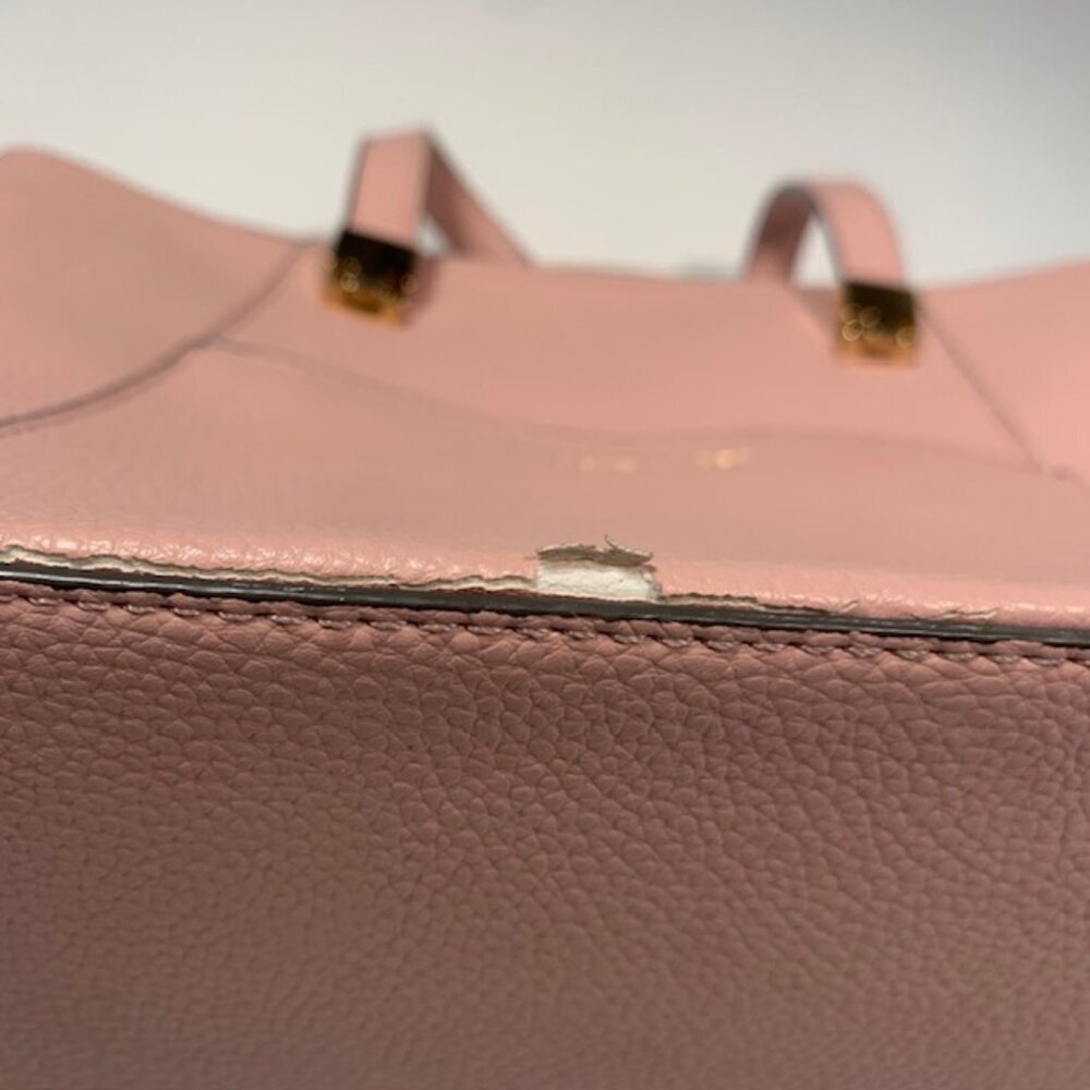 Love & Lore Pink Pebbled Leather Satchel Tote Crossbody Bag Gold Hardware - Picture 4 of 11
